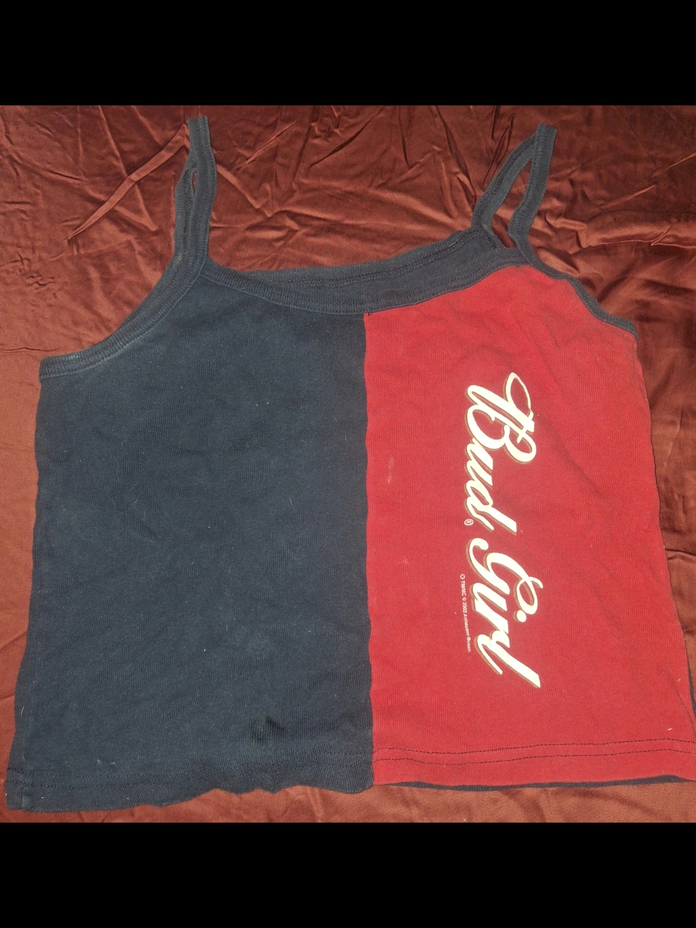Bud Girl Two-Tone Navy & Red Tank